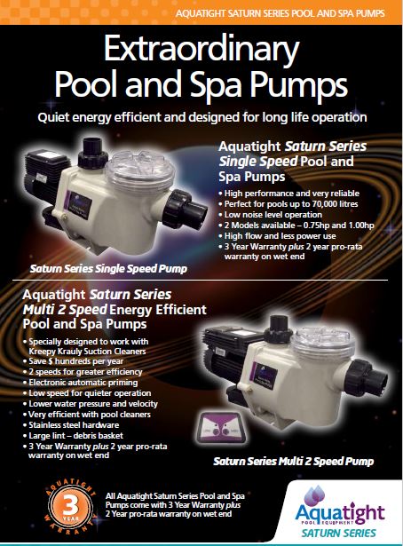 Aquatight Saturn series Pool Pumps